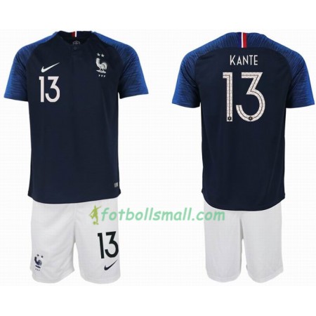 Frankrike Fotbollströjor KANTE 13 2 star Barn VM 2018 Hemma tröja